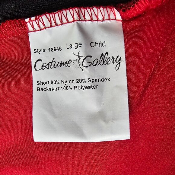 Costume Gallery Dance Leotard Girls LG Sequin Lyrical Jazz Competition Red Foil - Picture 3 of 4